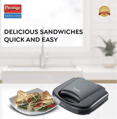 Prestige PGMFB 800 Watt Grill Sandwich Toaster with Fixed Grill Plates, Black-2