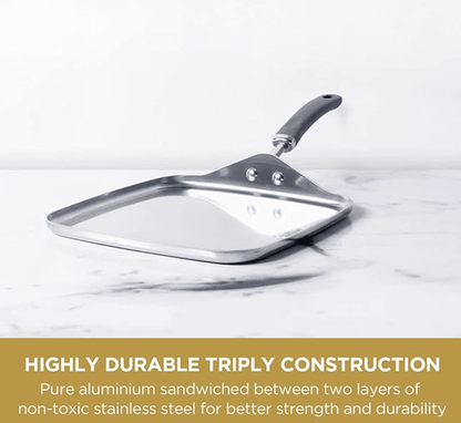 मेयर ट्रिवांटेज स्टेनलेस स्टील ओपन स्क्वायर तवा, (31612)