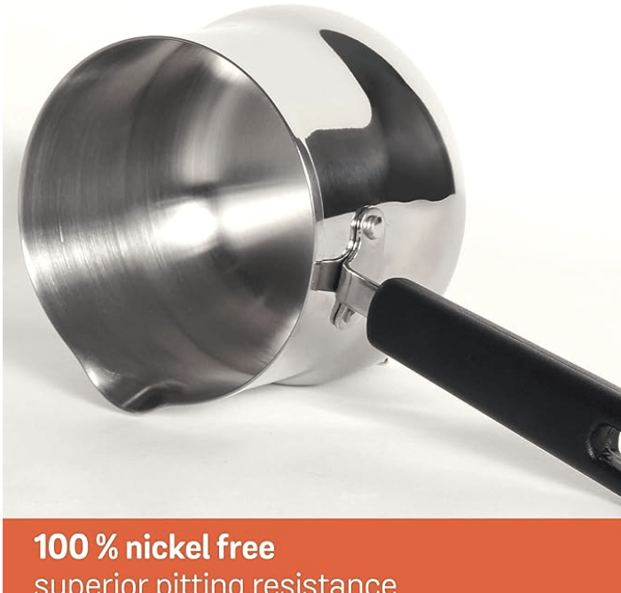 Meyer Nickel Free Stainless Steel Mini Pot | Milk Pan | Tea Pan Stainless Steel | Milk Pan Induction Base | Chai Pan | Small Saucepan | Milk Boiling Vessel | Saucepan with Handle, 10cm, Grey