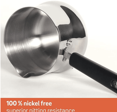 Meyer Nickel Free Stainless Steel Mini Pot | Milk Pan | Tea Pan Stainless Steel | Milk Pan Induction Base | Chai Pan | Small Saucepan | Milk Boiling Vessel | Saucepan with Handle, 10cm, Grey-2