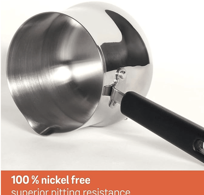 Meyer Nickel Free Stainless Steel Mini Pot | Milk Pan | Tea Pan Stainless Steel | Milk Pan Induction Base | Chai Pan | Small Saucepan | Milk Boiling Vessel | Saucepan with Handle, 10cm, Grey