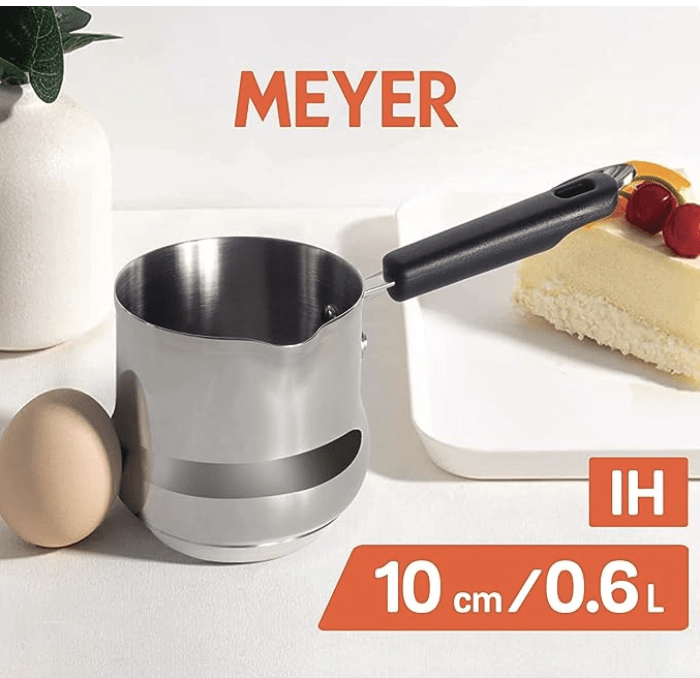 Meyer Nickel Free Stainless Steel Mini Pot | Milk Pan | Tea Pan Stainless Steel | Milk Pan Induction Base | Chai Pan | Small Saucepan | Milk Boiling Vessel | Saucepan with Handle, 10cm, Grey