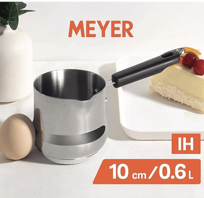 Meyer Nickel Free Stainless Steel Mini Pot | Milk Pan | Tea Pan Stainless Steel | Milk Pan Induction Base | Chai Pan | Small Saucepan | Milk Boiling Vessel | Saucepan with Handle, 10cm, Grey
