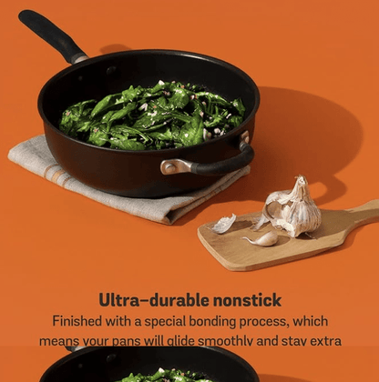 Meyer Accent Series Hard Anodized + Non-stick Chef's Pan/ Stir fry with Ergonomic Grip Silicone Handle| Gas and Induction Compatible, 4.5 Liters, Matte Black