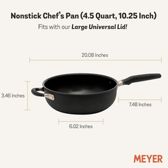 Meyer Accent Series Hard Anodized + Non-stick Chef's Pan/ Stir fry with Ergonomic Grip Silicone Handle| Gas and Induction Compatible, 4.5 Liters, Matte Black-4