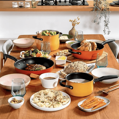 Meyer Accent Series Non Stick and Stainless Steel Spark Edition Cookware Set | Kitchen Set for Home | Induction Cookware Set | Pots and Pans cookware, 6 Piece, Assorted Colors