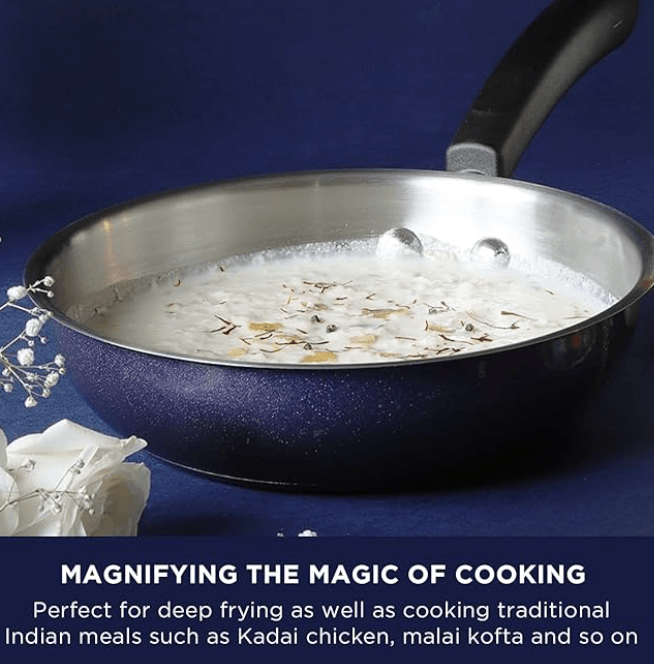 Meyer Centennial Nickel Free Stainless Steel Fry pan | Steel Frypan for Cooking | Stainless Steel Frying Pan | Small Frying Pan Induction Base, 24cm, Blue Diamond