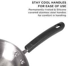 Meyer Centennial Nickel Free Stainless Steel Fry pan | Steel Frypan for Cooking | Stainless Steel Frying Pan | Small Frying Pan Induction Base, 24cm, Blue Diamond-3