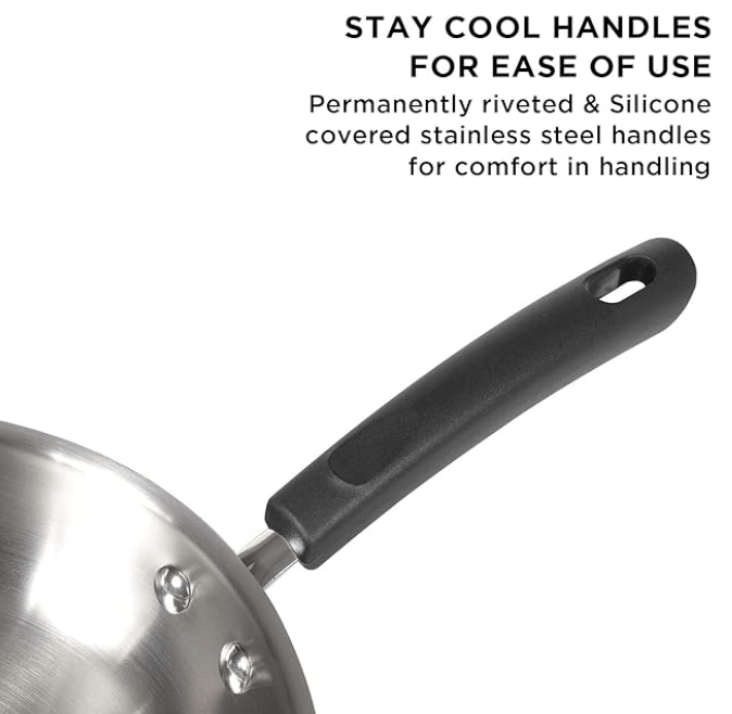 Meyer Centennial Nickel Free Stainless Steel Fry pan | Steel Frypan for Cooking | Stainless Steel Frying Pan | Small Frying Pan Induction Base, 24cm, Blue Diamond-3