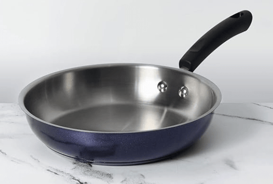 Meyer Centennial Nickel Free Stainless Steel Fry pan | Steel Frypan for Cooking | Stainless Steel Frying Pan | Small Frying Pan Induction Base, 24cm, Blue Diamond