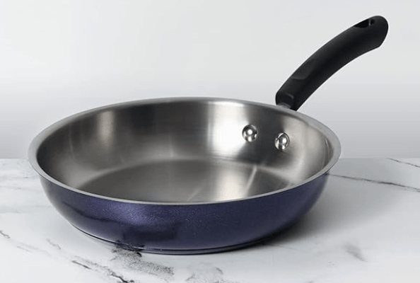 Meyer Centennial Nickel Free Stainless Steel Fry pan | Steel Frypan for Cooking | Stainless Steel Frying Pan | Small Frying Pan Induction Base, 24cm, Blue Diamond-2