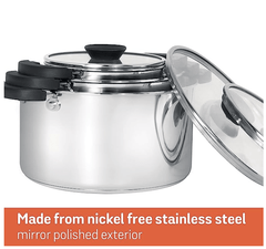 Meyer Kitchen Hacks Nickel Free Stainless Steel 3 Piece Casserole Set | Biryani Pot | Induction Cookware Set | Cooking Pot | Cooking Utensils for Kitchen- 16cm/ 20cm/ 24cm, Grey-3