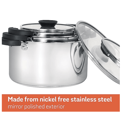 Meyer Kitchen Hacks Nickel Free Stainless Steel 3 Piece Casserole Set | Biryani Pot | Induction Cookware Set | Cooking Pot | Cooking Utensils for Kitchen- 16cm/ 20cm/ 24cm, Grey