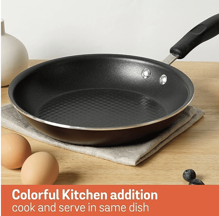 Meyer Merlot Aluminium Non-Stick Frypan | Frying Pan | Omlette pan | Fry pan with Stick Handle | Small Pan | Egg Pan | Gas and Induction Compatible| 100% Toxic Free, 20cm/ 0.96 Liters (Purple)