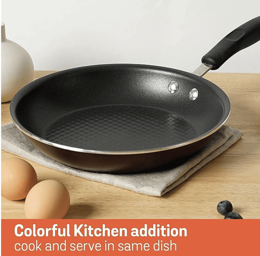 Meyer Merlot Aluminium Non-Stick Frypan | Frying Pan | Omlette pan | Fry pan with Stick Handle | Small Pan | Egg Pan | Gas and Induction Compatible| 100% Toxic Free, 24cm/ 1.64 Liters