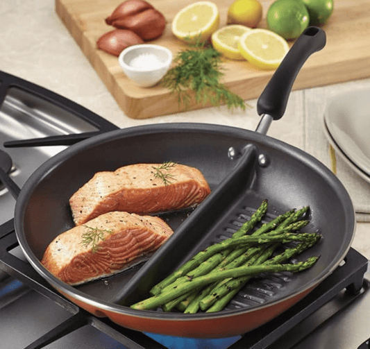Meyer Non-Stick 30cm Divided Grillpan/Twin Pan/Breakfast Pan/Multi-Snack Pan