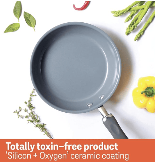 Meyer Anzen Healthy Ceramic Coated Aluminum Cookware Frypan, (20cm, Grey) Visit the Meyer Store