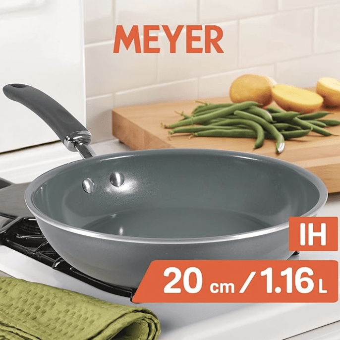 Meyer Anzen Healthy Ceramic Coated Aluminum Cookware Frypan, (20cm, Grey) Visit the Meyer Store-4