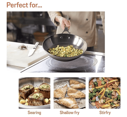 Meyer Select Nickel Free Stainless Steel Frypan | Frying Pan | Steel Small Frying Pan with Triply Base | Stainless Steel Cookware | Gas and Induction Compatible, 20 cm/ 1.18L, Silver