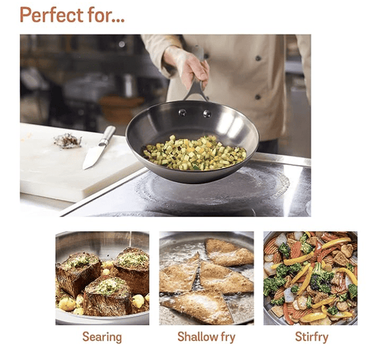 Meyer Select Stainless Steel Frypan, 24 cm, Induction and Gas Compatible
