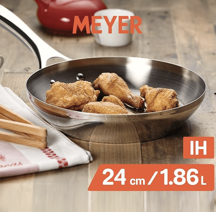 Meyer Select Stainless Steel Frypan, 24 cm, Induction and Gas Compatible