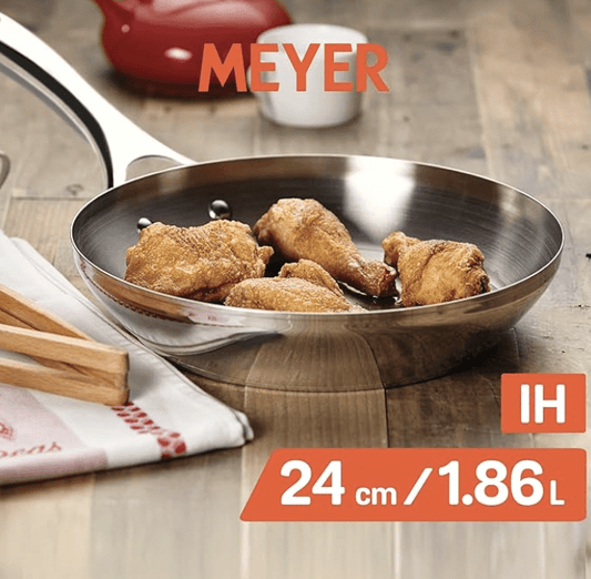 Meyer Select Stainless Steel Frypan, 24 cm, Induction and Gas Compatible