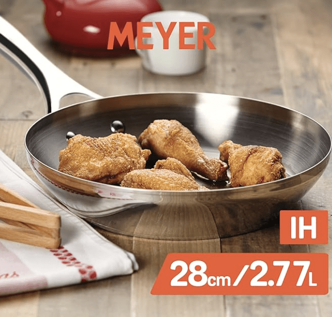 Meyer Select Stainless Steel Open Frypan, 2.77 Liters/28 cm, Silver