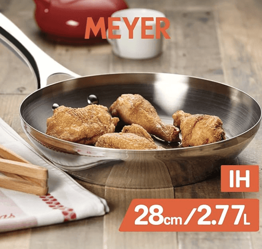 Meyer Select Stainless Steel Open Frypan, 2.77 Liters/28 cm, Silver