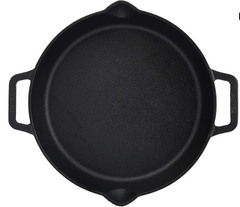 Meyer Pre-Seasoned Cast Iron Skillet with 2 Side Handles 22cm, Black-4