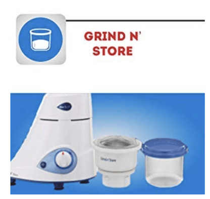 Preethi Blue Leaf Platinum MG 139 mixer grinder, 750 watt, White, 4 jars - Super Extractor juicer Jar & Storage Air-Tight Container, FBT motor with 5yr Warranty & Lifelong Free Service, Standard