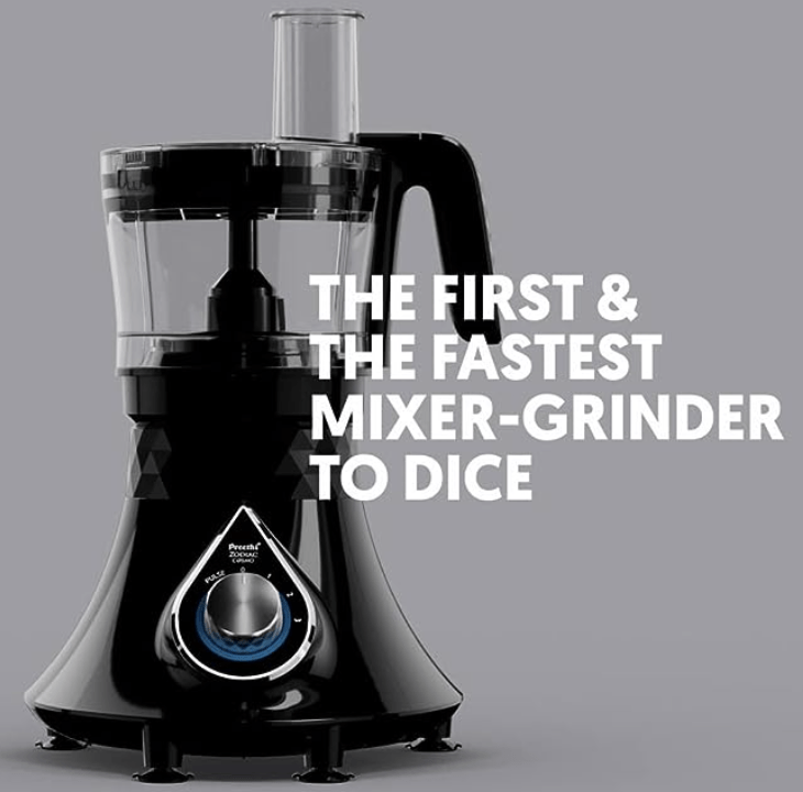 Preethi Zodiac Cosmo MG236 Mixer Grinder 750 watt with 5 Jars Includes Super Extractor juicer Jar &amp; Master Chef + Food Processor Jar, Black