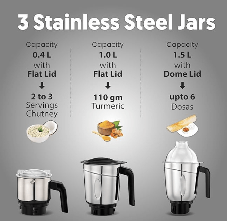 Preethi Galaxy Plus MG-250 Mixer grinder, 750 watt, Pink/Black, 4 Jars - Super Extractor juicer Jar, Vega W5 Motor with 5yr Warranty & Lifelong Free Service-2