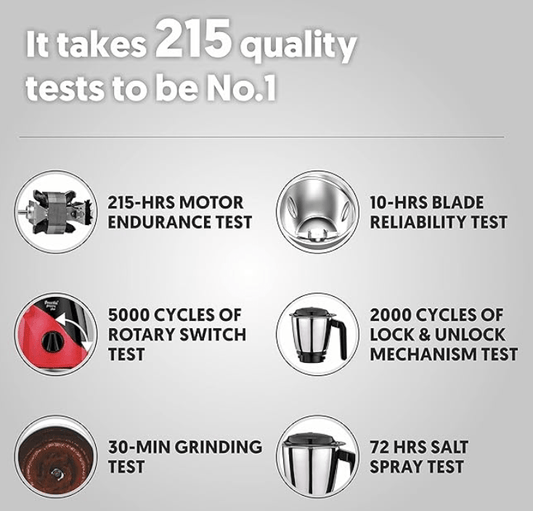 ப்ரீத்தி பெப்பி எம்ஜி-245 மிக்சர் கிரைண்டர், 750 வாட், கருப்பு &amp; சிவப்பு, 3 ஜாடிகள், வேகா W5 மோட்டார் 5 வருட உத்தரவாதத்துடன் &amp; வாழ்நாள் இலவச சேவை. 