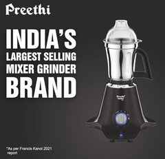 Preethi Taurus Pro MG-256 Mixer Grinder, Black, 3 Jars,Powerful 1000 Watt motor for perfect grinding in 90 sec, Shock proof ABS Plastic Body, 5 Yr Motor Warranty & Lifelong Free Service-2