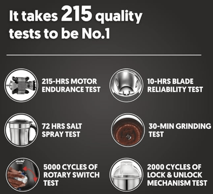 ப்ரீத்தி டாரஸ் ப்ரோ எம்ஜி-256 மிக்சர் கிரைண்டர், கருப்பு, 3 ஜாடிகள், 90 வினாடிகளில் சரியாக அரைக்க சக்திவாய்ந்த 1000 வாட் மோட்டார், ஷாக் ப்ரூஃப் ஏபிஎஸ் பிளாஸ்டிக் பாடி, 5 வருட மோட்டார் உத்தரவாதம் &amp; வாழ்நாள் முழுவதும் இலவச சேவை 