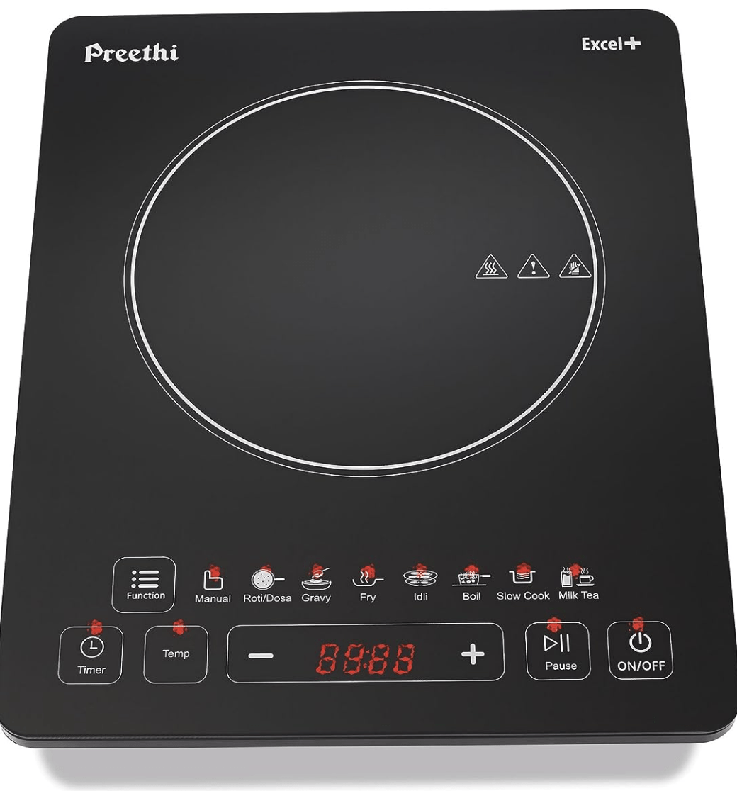 प्रीति एक्सेल प्लस 117 1600-वाट इंडक्शन कुकटॉप (काला) 