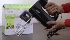 Philips HR3705/10 300 Watt Lightweight Hand Mixer, Blender with 5 speed control settings, stainless steel accessories and 2 years warranty-4