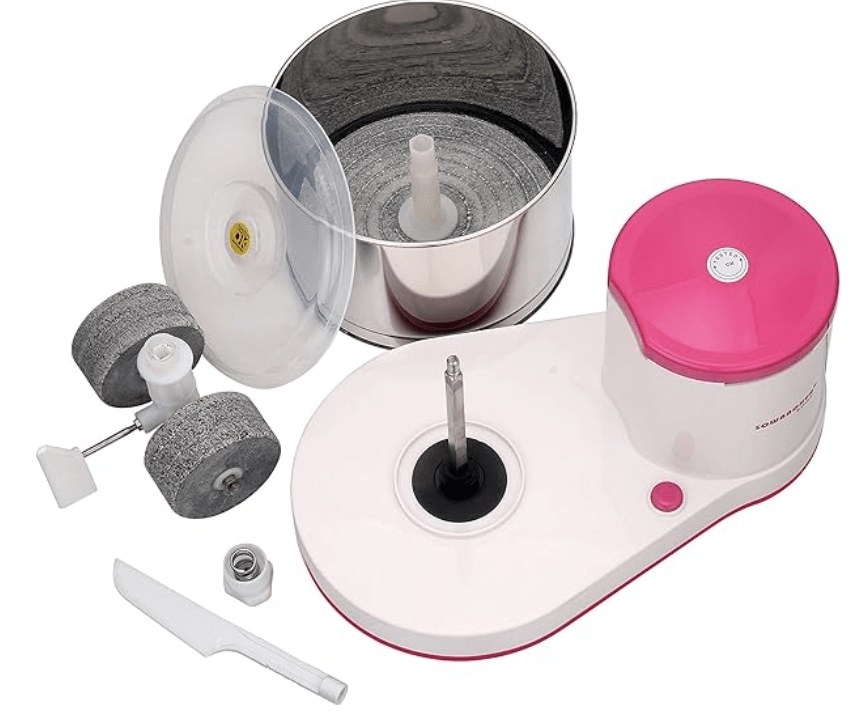 SOWBAGHYA 150W वेट ग्राइंडर, पिंक टेबल टॉप वेट ग्राइंडर मशीन | हैवी ड्यूटी मोटर | आपके किचन के लिए आदर्श | दक्षिण भारतीय व्यंजनों के सभी प्रकार के बैटर के लिए 2 लीटर वेट ग्राइंडर 