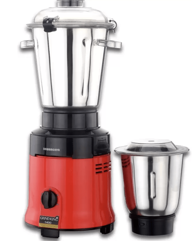 சௌபாக்யா கிரைண்ட் கிங் CMG140 1400 W மிக்சர் கிரைண்டர் (2 ஜாடிகள், கருப்பு மற்றும் சிவப்பு)
