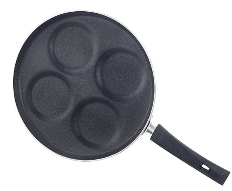 SOWBAGHYA Non Stick Uttappam Tawa(4Pits) - Red | 4 Cavities | Thickness: 3.2 mm | Dia: 305 mm | 3Layer Whitford Coating | Non Induction-2