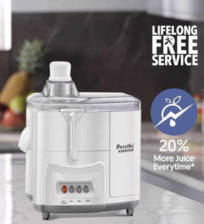 Preethi Essence CJ 101 600 Watt Juicer (White)-3