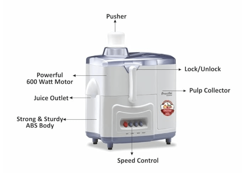 Preethi Essence CJ 101 600 Watt Juicer (White)