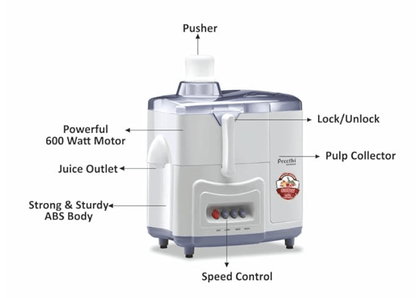 Preethi Essence CJ 101 600 Watt Juicer (White)
