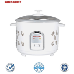 SOWBAGHYA 1.8L Rice Cooker with Inner Pot, White | Digital Rice Cooker | with Steam & Rinse Basket | Stainless Steel | One-touch Operation and Keep Warm Function-3