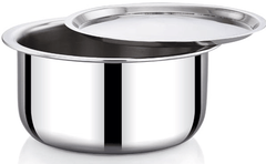 Praylady Nexon Series Triply Cooking Pot With Lid | Stainless Steel Handi Casserole without Handle | Cooking Vessel for Kitchen | Tri-Ply Bottom | Deep Kadai With Lid | Induction & Gas compatible | Silver-2