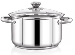 Praylady Delight Series 3 Ply Base Stockpot 20 cm Pot 20 cm diameter 2.8 L capacity with Lid  (Stainless Steel, Induction Bottom)-1