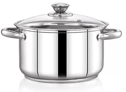 Praylady Delight Series 3 Ply Base Stockpot 20 cm Pot 20 cm diameter 2.8 L capacity with Lid  (Stainless Steel, Induction Bottom)