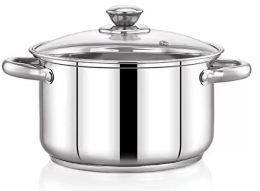 Praylady Delight Series 3 Ply Base Stockpot 20 cm Pot 20 cm diameter 2.8 L capacity with Lid  (Stainless Steel, Induction Bottom)