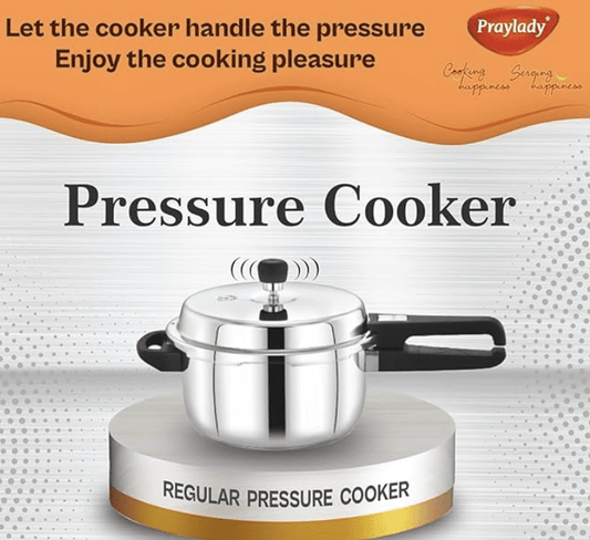 Praylady 3 PLY Base Pressure Cooker - 1.5 Litres | 1.2 mm Body Thickness | Stainless Steel Pressure Cooker with Outer Lid | Gas and Induction Compatible Pressure Cooker | ISI Certified
