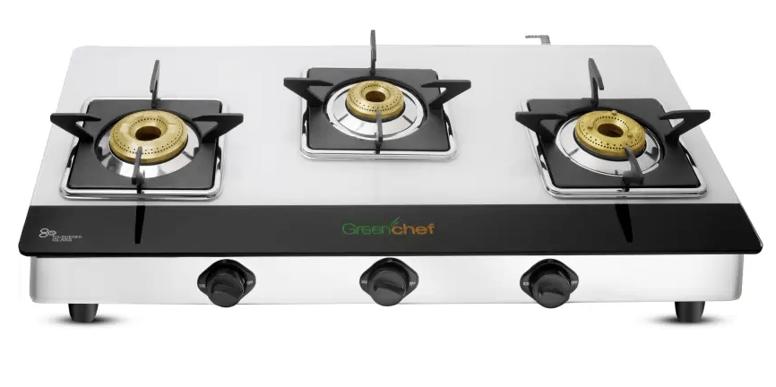 Greenchef Blaze JUMBO Burner Glass Manual Gas Stove  (3 Burners)